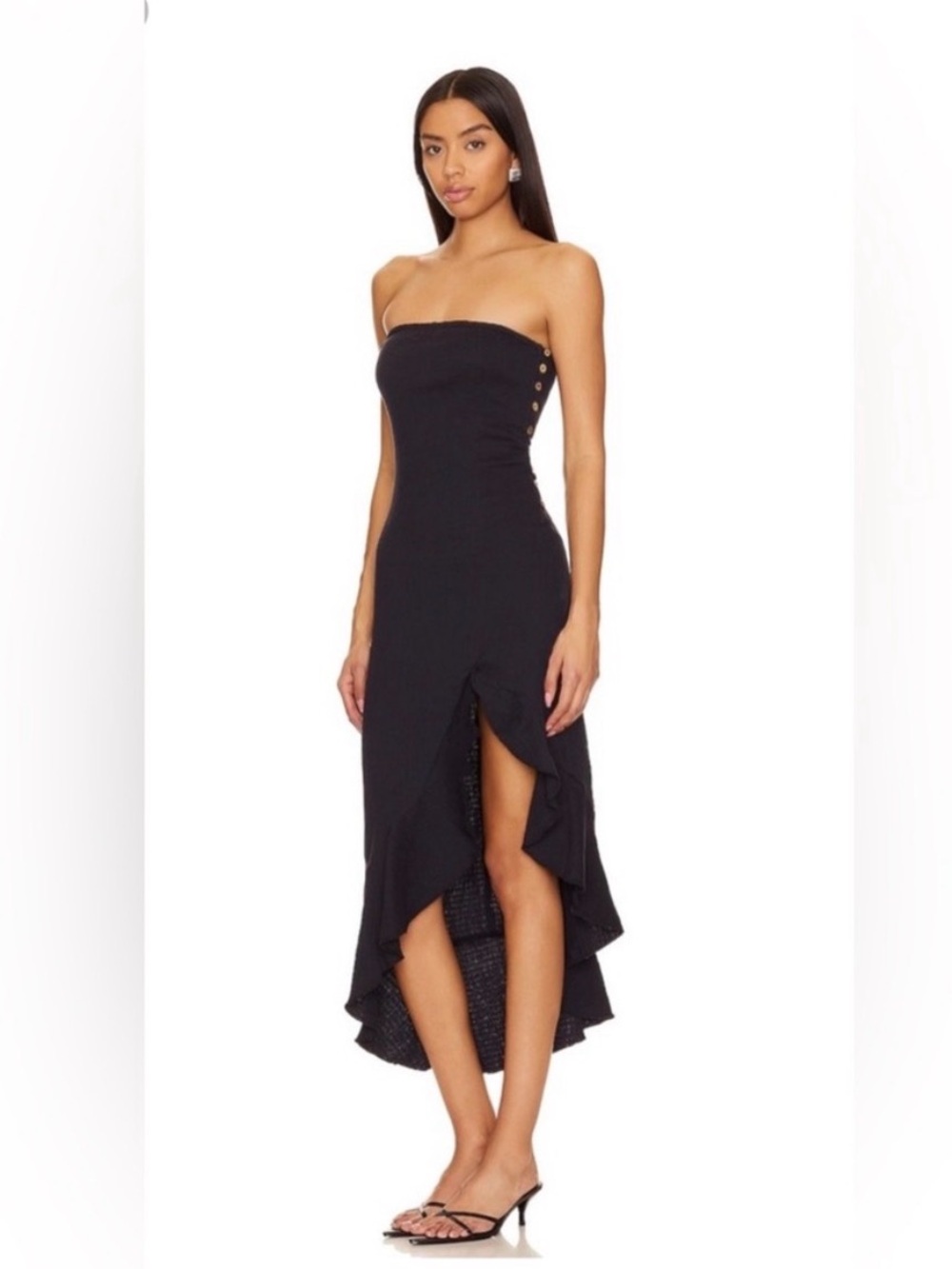 Free People Strapless Black Midi Dress